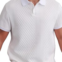 T-shirt d'été à col revers en jacquard tricoté fin et respirant, grande taille, prix usine OEM Chine Bangladesh