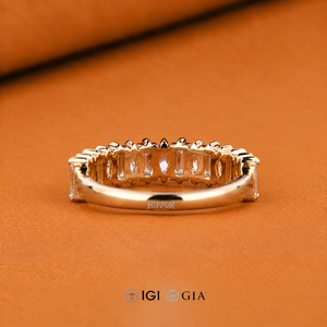 Anillo de Boda con Diamantes de Corte Baguette y Marquise, 1.14 TW, Diamantes Cultivados en Laboratorio, Anillo de Media Eternidad, Anillo de Aniversario, Anillo Apilable - Product Image 3