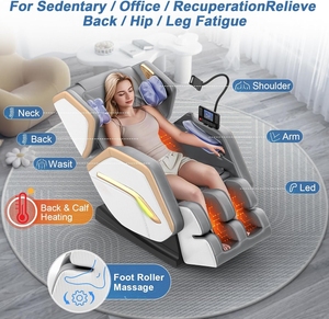 Sillón de Masaje de Cuerpo Completo, Cómodo Sillón de Masaje Reclinable de Gravedad Cero con Calor, Bolsa de Aire, Rodillo para Pies y Pantalla Táctil para Mayor Comodidad - Product Image 5