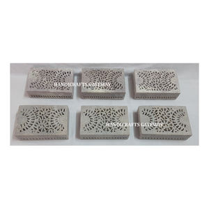 Forme rectangulaire sculpture florale stéatite boîte à bijoux le meilleur sculpté Design moderne bon brillant poli pour les cadeaux d'entreprise - Product Image 1