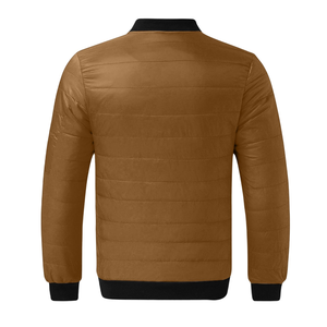 เสื้อแจ็คเก็ตบอมเบอร์ผู้ชายสีขาว ดีไซน์สั่งทำพิเศษ สีพื้น คุณภาพพรีเมียม ทันสมัย สำหรับฤดูหนาว เป็นมิตรกับสิ่งแวดล้อม ระบายอากาศได้ดี สวมใส่สบาย - Product Image 4