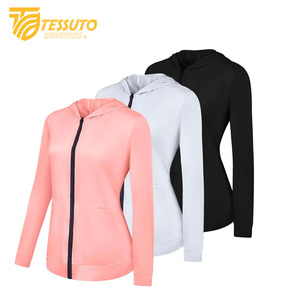 Sweat à capuche léger à manches longues UPF 50 + pour femmes respirant Full Zip Winter Workout Protection solaire avec col montant - Product Image 1