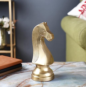Dessus de table de cheval en métal de concepteur en laiton d'Ak avec la pièce maîtresse décorative finie d'or pour la décoration de chambre à coucher/décor de bureau - Product Image 1
