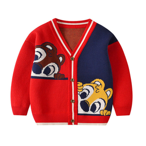 Offre Spéciale personnalisé col en v pull bébé garçon et filles hiver lapin dessin animé jacquard pull enfants tricots cardigan2025 - Product Image 3