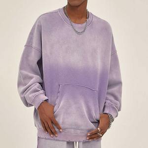 Sudaderas con capucha de felpa francesa de algodón a la moda deportiva para mujer, sudadera gruesa de peso pesado, lavado ácido, desteñida, desgastada, rasgada, Invierno - Product Image 4