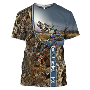 T-shirt camouflage personnalisé impression numérique t-shirt graphique vintage vente en gros vêtements de chasse hommes chemise camouflage - Product Image 4