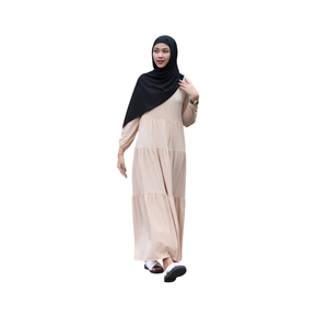 Zevanya vêtements pour femmes haute qualité Durable modeste longue robe douce sensation de main musulman ethnique conception manches longues tissu en mousseline de soie - Product Image 1