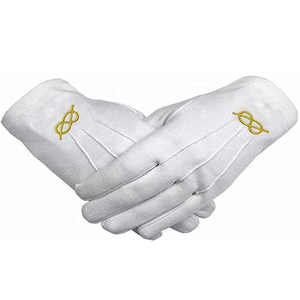 Gants de sécurité maçonniques en coton doux conçus sur mesure avec broderie pour Regalia - Product Image 4
