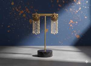 Exquisite Temple Jewellery <b>Earrings</b> Traditional Indian Gold Plated Ethnic <b>Earrings</b> <b>Handmade</b> for Weddings and Festivals - Product Image 6