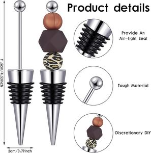 Beadable <b>Wine</b> Stopper for <b>Wine</b> Bottles Reusable With Beaded Good Sealing Leak Proof Freshness for Home Hotels Club Bar Venues - Product Image 6
