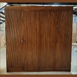 Série d'armoires modernes pour enfants BR-3 en teck massif, 4 étagères, design sécurisé pour chambre et salon, durable et écologique - Product Image 1