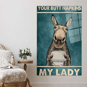 Lienzo Impreso: Arte Rústico de Granja con Humor Caprichoso, ARTE EN VIDRIO TEMPLADO - Product Image 1