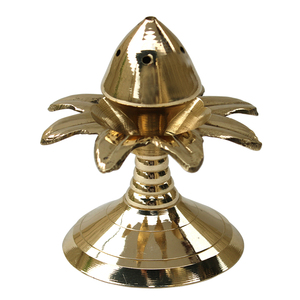 Meilleure qualité, vente en gros, support de bâton d'encens en laiton avec base de collecte de cendres, chien religieux hindu, pooja agardan pour la maison et le temple - Product Image 4
