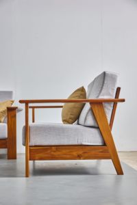 Fauteuil de salon simple à cadre en bois de teck moderne et confortable ensemble de canapé canapé de meubles pour le salon ensemble de canapés de jardin - Product Image 4