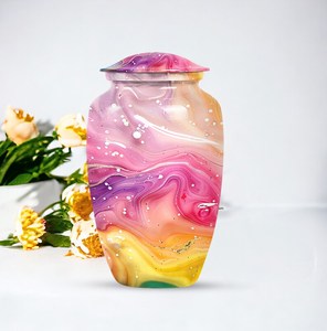 Swirl Pattern Pink Urn for Human <b>Ashes</b> Personalized Decorative for Adults <b>Ashes</b> <b>Keepsake</b> Memorial <b>Ashes</b> 1-200 Cubic Inch Urn - Product Image 3