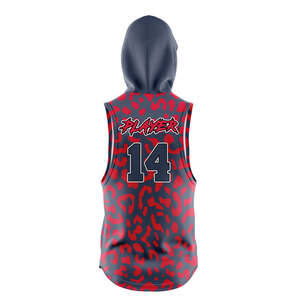 Lightweight Compression <b>Mens</b> Uniform With Hood American 7v7 Jersey <b>Sleeveless</b> <b>Hoodie</b> Sublimated 7 On 7 Flag Football Uniform Low - Product Image 3