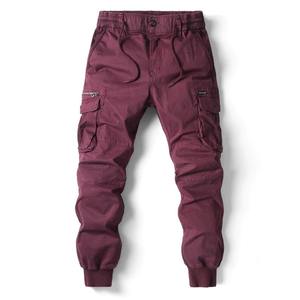 Pantalones Cargo de Lona para Hombre con Logotipo Personalizado, Diseño de Bolsillos Múltiples, Transpirables, Resistentes al Viento, Ajuste Holgado para Gimnasio al Aire Libre y Uso Casual - Product Image 4