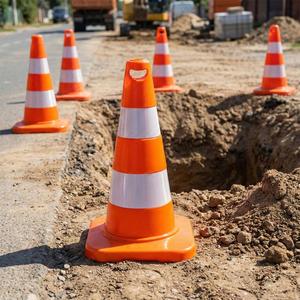 Lot de 10 cônes de signalisation réfléchissants 50 cm en caoutchouc et HDPE - Product Image 3