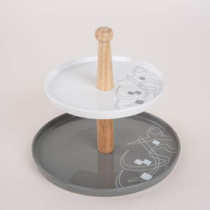 Soporte de madera de arce artesanal para pastel, torre de postre, bandeja para servir, soporte de madera para pastel, decoración del hogar de estilo árabe - Product Image 2