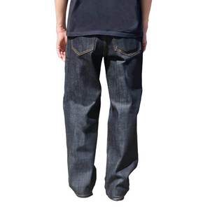 Jeans pour hommes jeans en denim à lisière sanforisée indigo coupe régulière pantalon en denim de style décontracté populaire pour l'hiver lavage moyen - Product Image 2