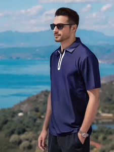 Camisa para hombre-Polo informal de manga corta para hombre que absorbe la humedad - Product Image 4