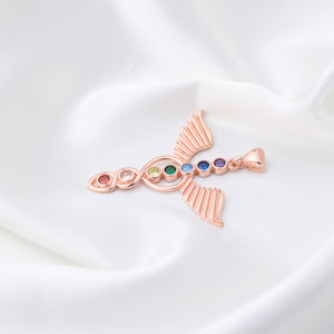 Colgante de plata de ley 925 con diseño de ala de arcoíris para mujer, joyería turca, la más vendida, hecha a mano - Product Image 4