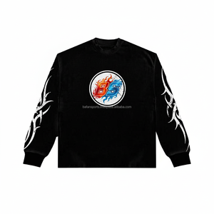 Sweat-shirt de haute qualité pour femmes coton mélangé lourd couleur noire feu glace Logo personnalisé DTG imprimé femmes sweats respirants - Product Image 3