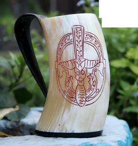 100% tasse en corne personnalisable naturelle avec tasses classiques faites à la main de haute qualité pour les fêtes Logo personnalisé au prix de gros - Product Image 3