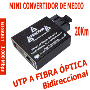 Convertidor de Medios de Fibra Óptica Monomodo Gigabit con Conectores SC y RJ45 - Product Image 1