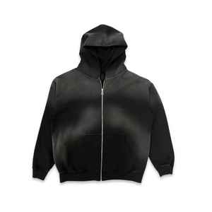 Fabricants de sweats à capuche Style cassé Ensemble de sweat à capuche d'hiver surdimensionné délavé à l'acide vintage Survêtement unisexe Survêtement personnalisé - Product Image 4