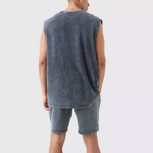 Débardeur sans manches de haute qualité, délavé à l'acide, délavé, vintage, pour hommes, débardeur de sport, de gym, de fitness, d'entraînement - Product Image 6