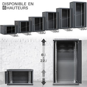 Série d'armoires réseau professionnelles WAYTEX 600x450mm |   6U à 22U |   Démonté |   Matériel en acier |   En stock - Product Image 1