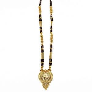 Venta al por mayor 24K Micro Gold Beaded Chain Long Daily Wear Mangalsutra Pendant para mujeres casadas para bodas - Product Image 2