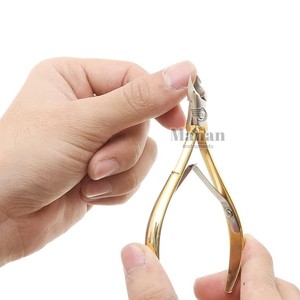 Curved Gold Stainless Steel Cuticle Nipper 15mm Jaw Bevel Shape Durable Sharp Tip Luxury <b>Nail</b> <b>Tool</b> for Finger Adults - Product Image 4