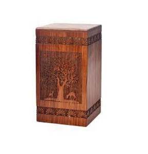 Venta al por mayor de urnas de cremación de madera hechas a mano de estilo americano moderno adulto hombre mujer funerario urnas decorativas - Product Image 3