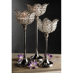 Lujoso portavelas de cristal para bodas, centro de mesa decorativo para jardines al aire libre para celebraciones de bodas - Product Image 6