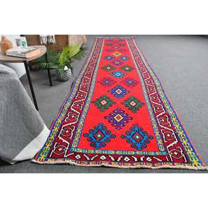 Vintage Large Area <b>Turkish</b> <b>Rug</b> Classic Rectangle Pattern Patchwork Design Red Green Woolen Fabric 280 X 1110 ft 10mm Latex - Product Image 4