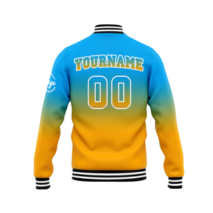 Veste varsity en cuir et laine sur mesure, style streetwear, avec broderies et patchwork haut de gamme pour les marques de mode - Product Image 3