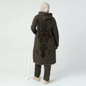 Nouvel ensemble de survêtement sportif musulman grande taille imprimé de haute qualité 2026, couvrant intégralement, avec sweat à capuche et col rond pour femme musulmane active - Product Image 4