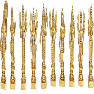 Juego de estatua de avatares Dashavtar/Vishnu de latón dorado fino (10 uds) diseño tradicional hecho a mano para boda 3,0 pulgadas de altura - Product Image 4