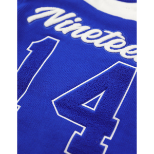 Phi Beta Sigma Suéter con cuello en V Azul real Blanco HBCU Ropa de fraternidad griega 30 Lana 70 Suéter bordado de punto de chenilla acrílica - Product Image 4