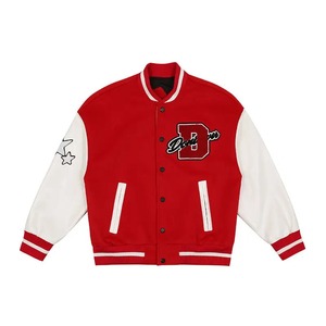 Veste de baseball personnalisée LAYENNE, style varsity, haute qualité, taille XL, manches en cuir pour hommes et femmes, avec broderie en chenille - Product Image 5