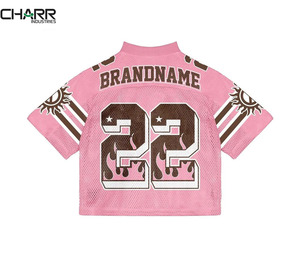 Maillot de sport vintage surdimensionné unisexe personnalisé, style rétro américain, maille respirante, manches courtes, maillot de football - Product Image 4