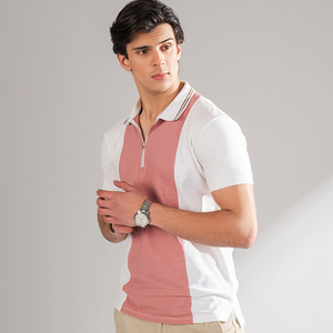 Nueva Camiseta de manga corta de verano para hombre, cuello blanco con cremallera, moda informal de negocios, camisa holgada con solapa, camisa transpirable para hombre - Product Image 1
