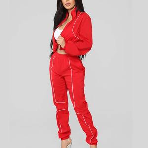 Conjunto Deportivo de 2 Piezas para Mujer, Cortavientos Ecológico, Color Sólido, Personalizable, Moderno, para Entrenamiento y Running, de Poliéster - Product Image 5