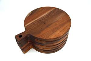 Tabla de Cortar Redonda de Madera de Nogal Premium al por Mayor con Mango, Tabla de Cortar de Madera Maciza para Cocina, Uso en Preparación de Alimentos - Product Image 3