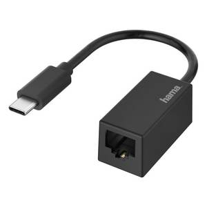 Adaptateur réseau USB-C Hama Gigabit Ethernet 1000 Mbps noir, accessoire informatique, modèle 00200322 0881824 - Product Image 1