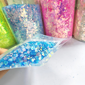 بيع بالجملة من المصنع مسحوق سداسي الألوان بالجملة بريق مجسّع 1 مسحوق بريق مكتنز مختلط - Product Image 5