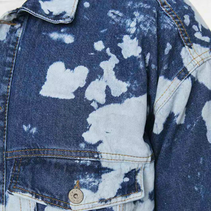 Veste en denim délavée pour homme, 100% coton, imperméable, respirante, col montant, imprimé palmier, streetwear, directement de l'usine - Product Image 6