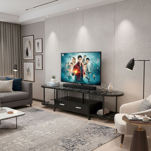 KTV68062 <b>Black</b> Stone Top TV Stand with Drawers 180x40x45cm Modern Design Living Room Furniture TV Cabinet/<b>Console</b> - Product Image 2